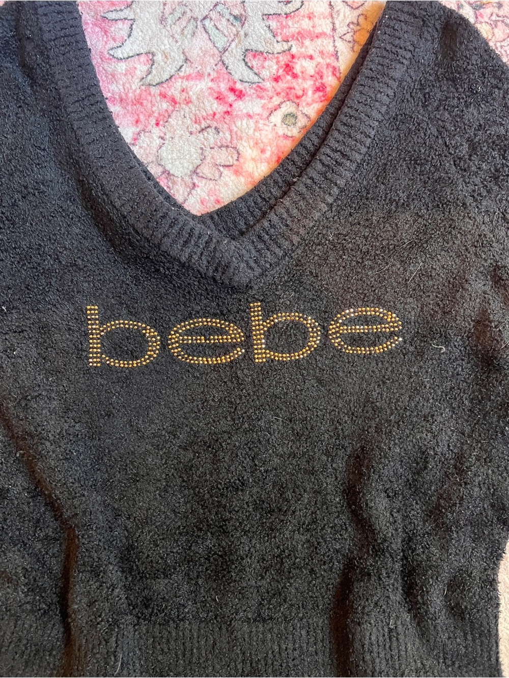 Bebe Rhinestone sweater top - Picture 3 of 4